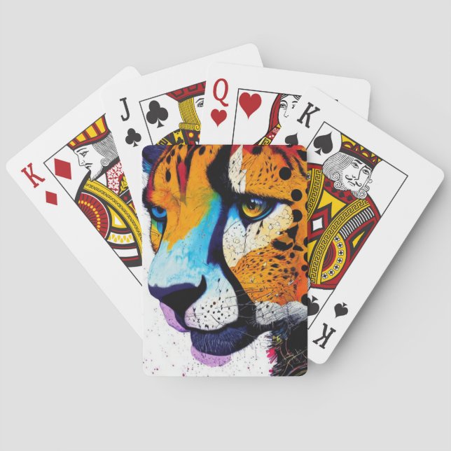 Colourful Cheetah Playing Cards (Back)