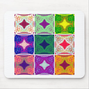 Colourful Chequerboard: A Starry Design Mouse Pad
