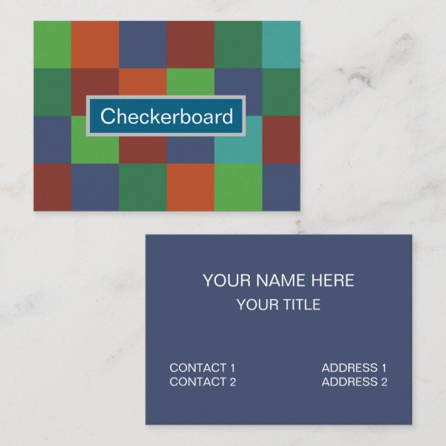 Colourful Chequerboard Business Card (Front/Back)