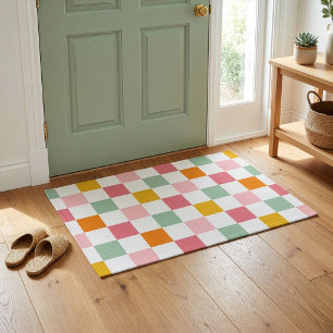 Colourful Chequerboard Doormat