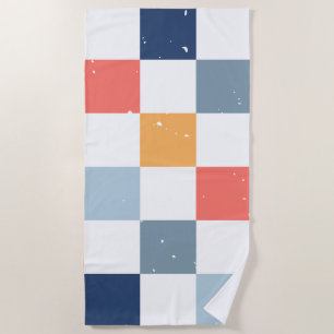 colourful Chequerboard Pattern  Beach Towel