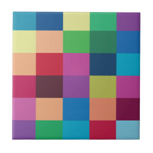 Colourful Chequerboard Pattern Tile