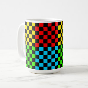 Colourful Chequerboard Retro Style Mug Cup