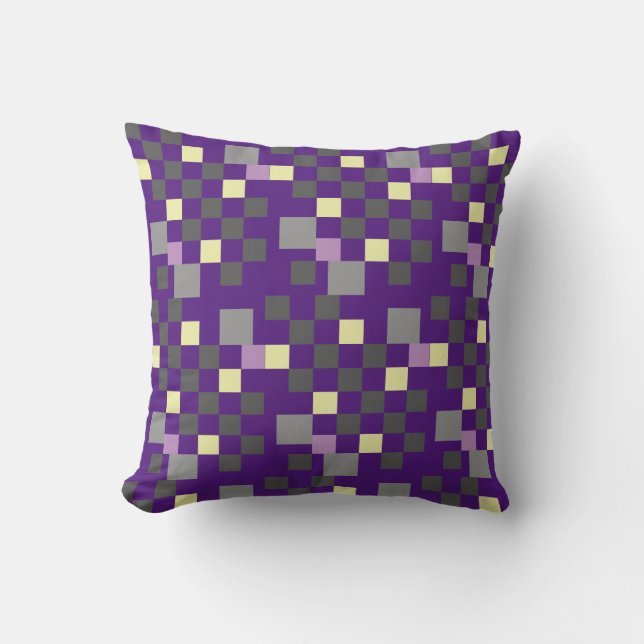 Colourful Chequerboard Throw Pillow (Front)