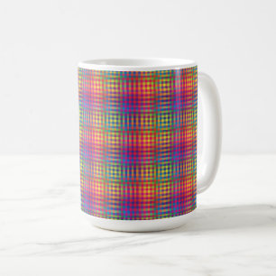 Colourful Chequered Abstract Pattern Coffee Mug