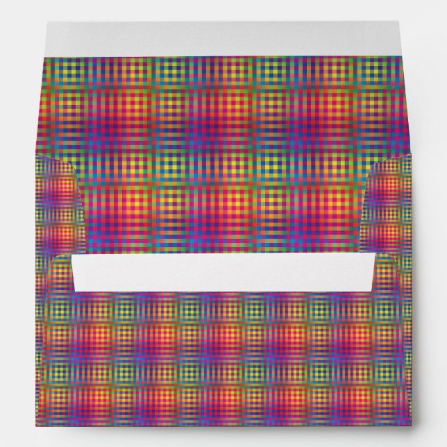 Colourful Chequered Abstract Pattern Envelope (Back (Bottom))