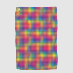 Colourful Chequered Abstract Pattern Golf Towel