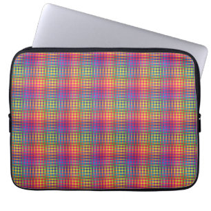 Colourful Chequered Abstract Pattern Laptop Sleeve