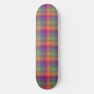 Colourful Chequered Abstract Pattern Skateboard