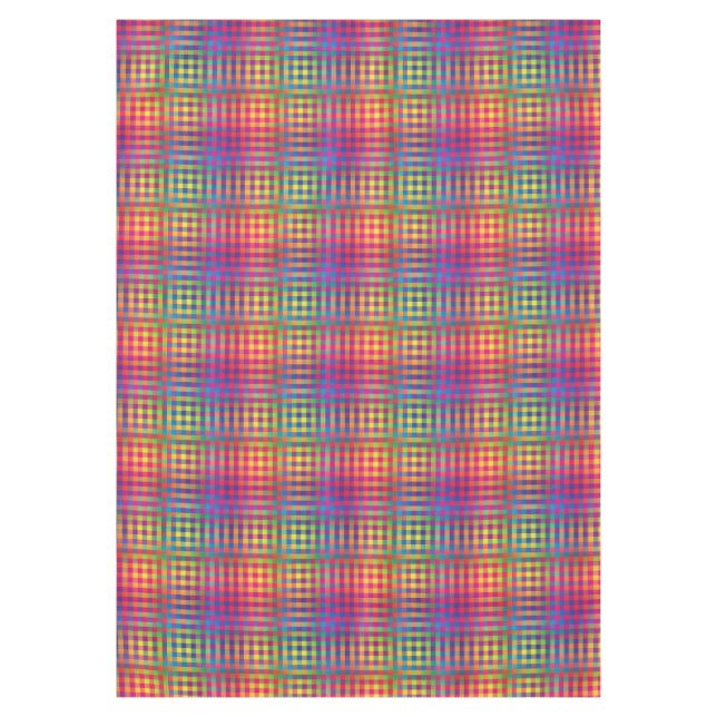 Colourful Chequered Abstract Pattern Tablecloth (Front)