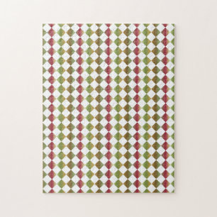 Colourful Chequered Diamond Pattern Jigsaw Puzzle