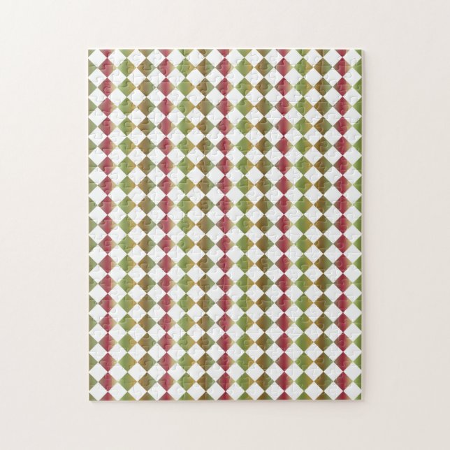 Colourful Chequered Diamond Pattern Jigsaw Puzzle (Vertical)