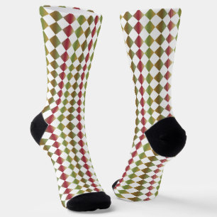 Colourful Chequered Diamond Pattern Socks