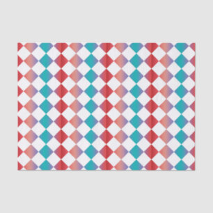 Colourful Chequered Diamond Pattern Tissue Paper
