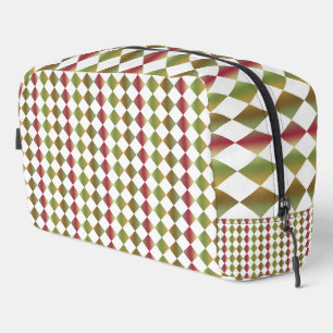 Colourful Chequered Diamond Pattern Toiletry Bag