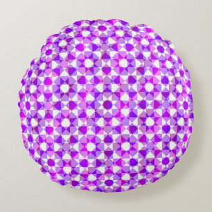 Colourful Chequered Diamond Plaid Pattern Round Pillow