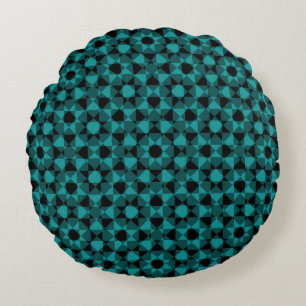 Colourful Chequered Diamond Plaid Pattern Round Pillow