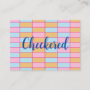Colourful Chequered Pattern Business Card