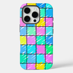 Colourful Chequered Pattern Design iPhone 16 Pro Case
