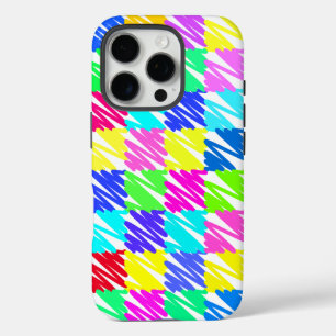 Colourful Chequered Pattern Design iPhone 16 Pro Case