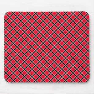 Colourful chequered pattern in an oblique cage  mouse pad