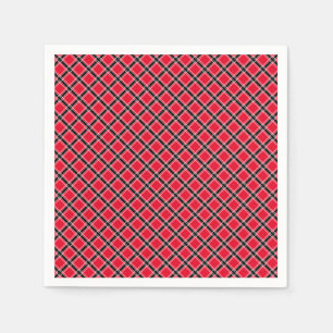 Colourful chequered pattern in an oblique cage  napkin