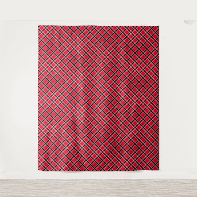 Colourful chequered pattern in an oblique cage tapestry (Front)