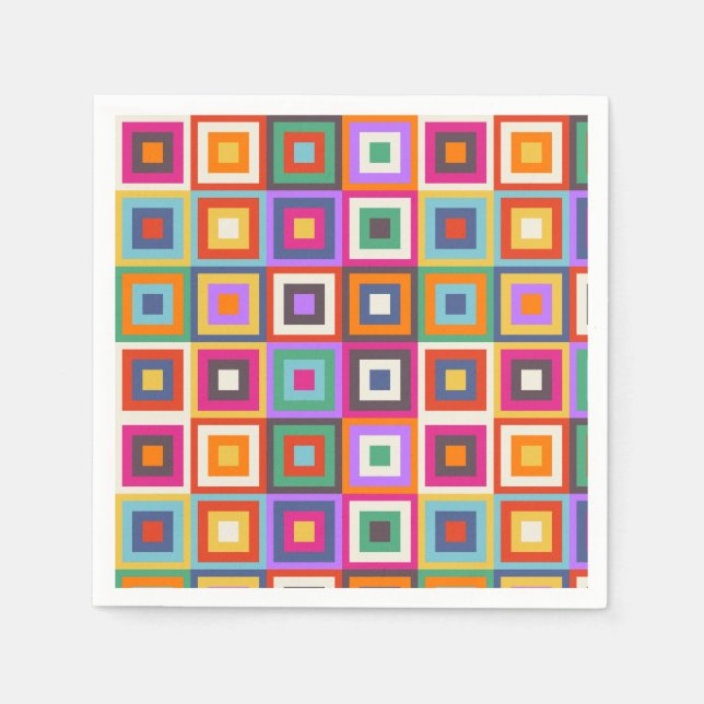 Colourful Chequered Pattern Napkin (Front)