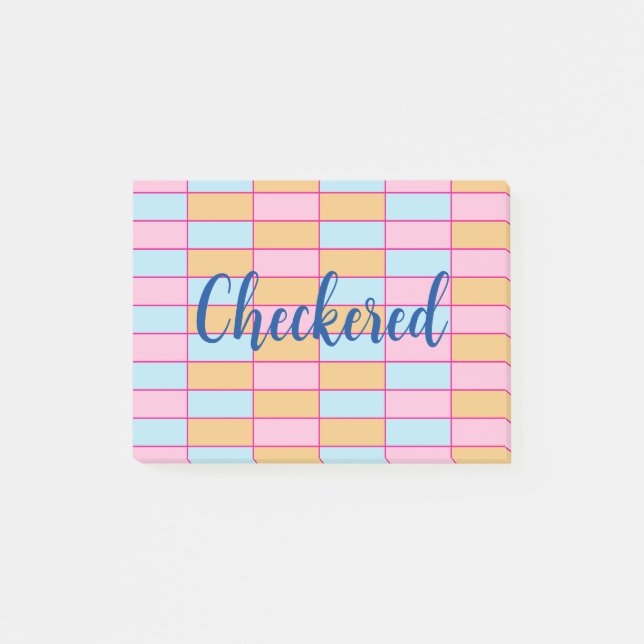 Colourful Chequered  Post-it Notes (Front)