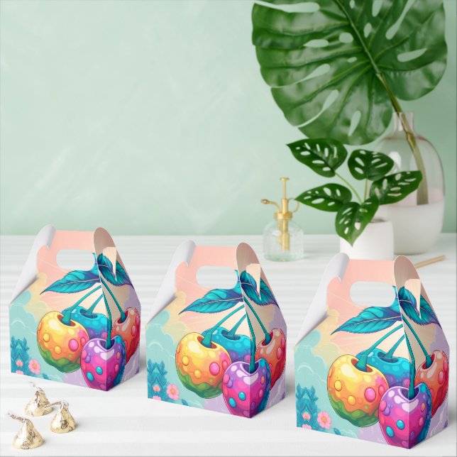 Colourful cherries favor box (Multiple)