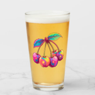Colourful cherries glass