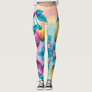 Colourful cherries leggings