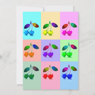 Colourful Cherries - Pop Art  Holiday Card