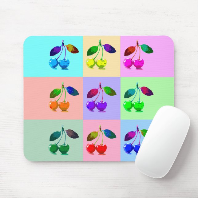 Colourful Cherries - Pop Art  Mouse Pad (With Mouse)