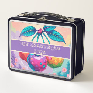 Colourful cherry 1st grade star 2025 metal lunch box