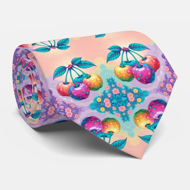 Colourful cherry for Fathers Day Tie (Rolled)
