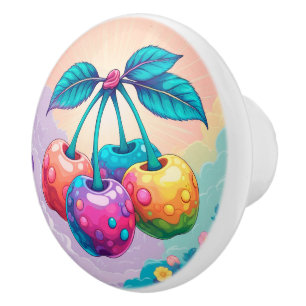 Colourful cherry for Summer Ceramic Knob