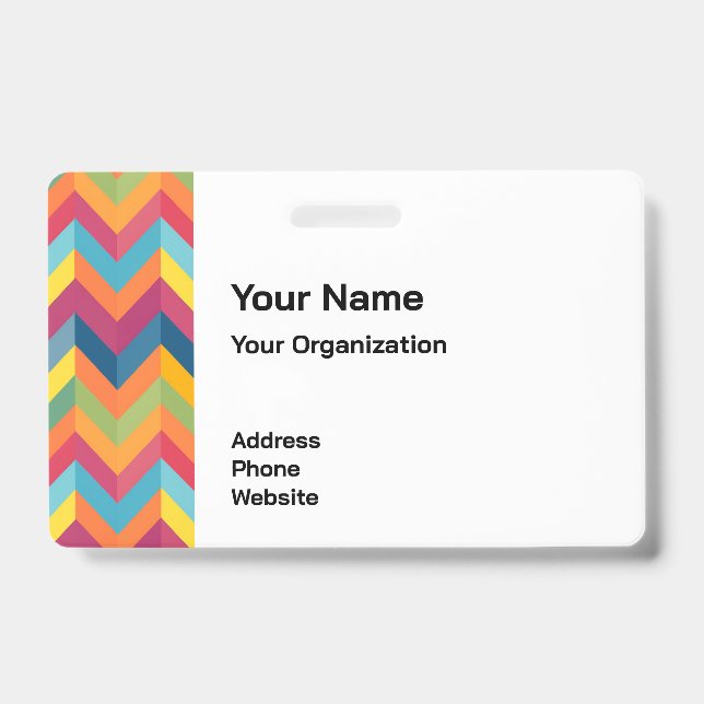 Colourful Chevron Bar Security Badge – Professiona (Front)