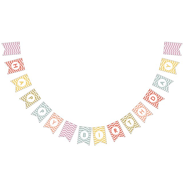 Colourful Chevron Bunting Flags (All)