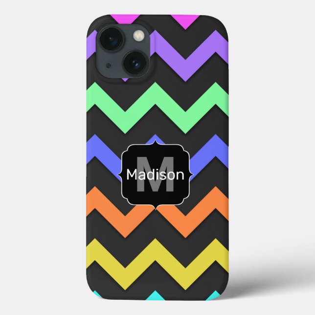 Colourful Chevron Cool Summer Fun Pattern Monogram Case-Mate iPhone Case (Back)