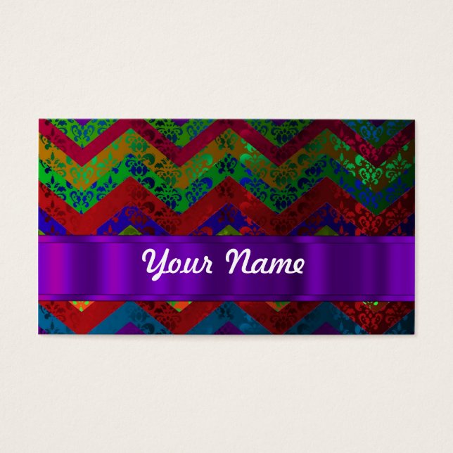 Colourful chevron damask pattern (Front)