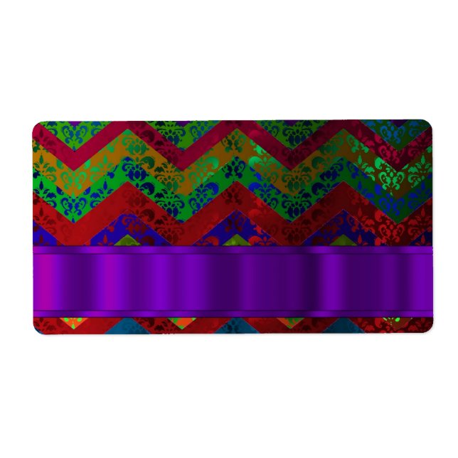 Colourful chevron damask pattern (Front)