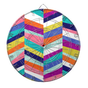Colourful Chevron Geometric Abstract Dartboard