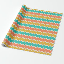 Colourful Chevron Medium Stripes Wrapping Paper