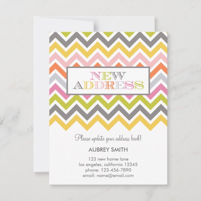 Colourful Chevron Moving Announcement (Front)