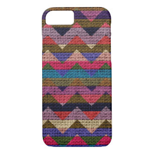 Colourful Chevron Pattern Burlap Jute #2 iPhone 8/7 Case