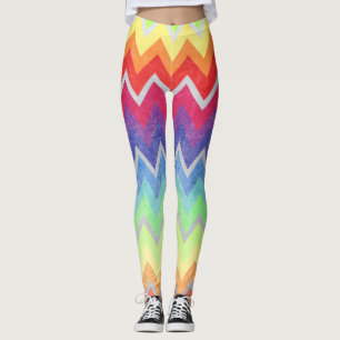Colourful Chevron pattern Cute Rainbow colours Leggings