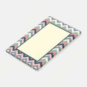 Colourful chevron pattern post-it notes