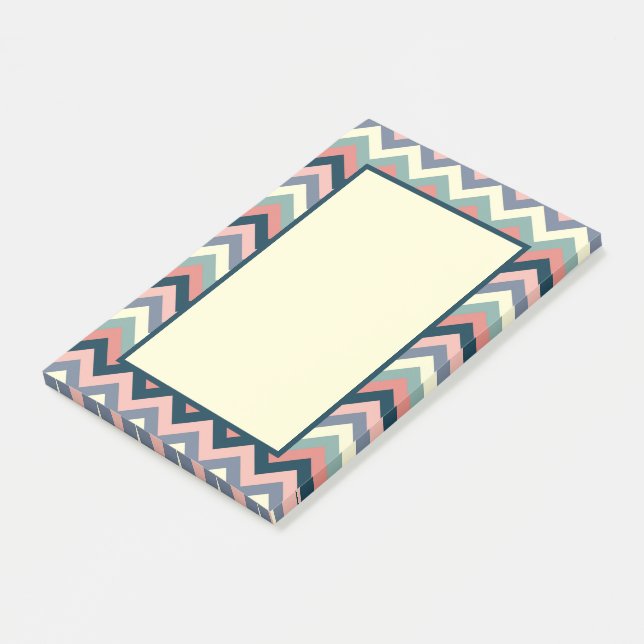 Colourful chevron pattern post-it notes (Angled)