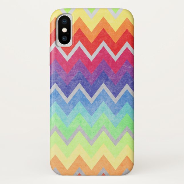 Colourful Chevron pattern Rainbow colours  Case-Mate iPhone Case (Back)